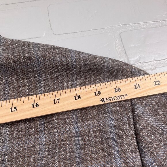 Joseph Abboud Blazer Men 52R Brown Blue Plaid Heritage E Thomas Wool Silk Jacket - Picture 11 of 13